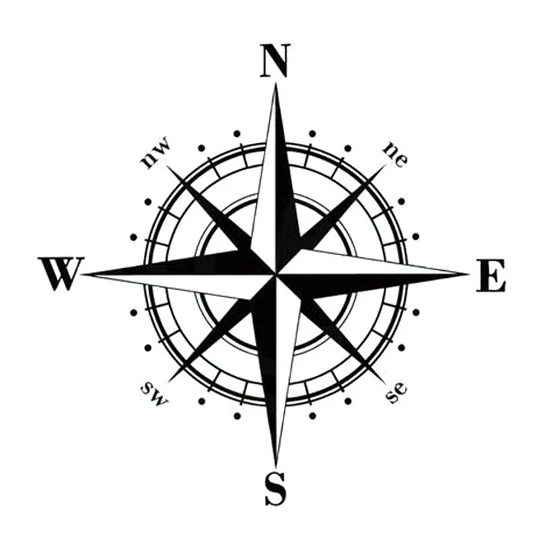 

Car Stickers NSWE Compass Car and Motorcycle Body Exterior Waterproof Sunscreen Vinyl Decal