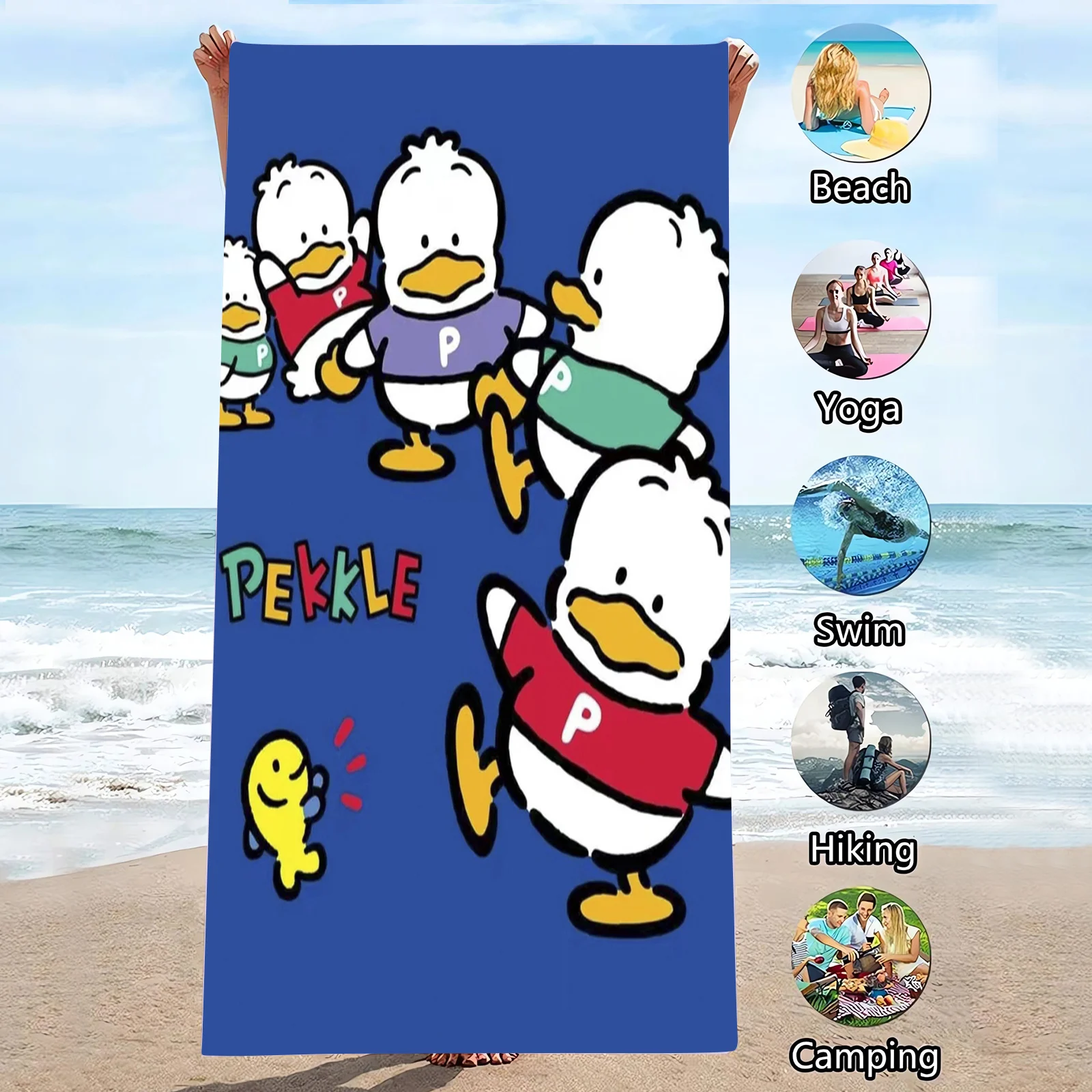 

Cartoon Sanrio Pekkle Cute Superfine Fiber Beach Sauna Towel Room Decor Bath Children Hand Towels Bathroom Home Shower Supplies