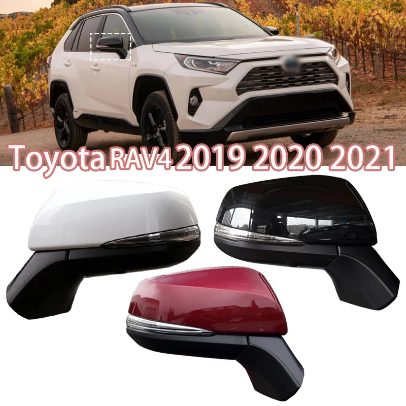 

Car Rearview Mirror Assy For Toyota RAV4 2019-2021 Auto 5/13-PINS Electric Folding Power Heated BSM turn signal Lens adjustment