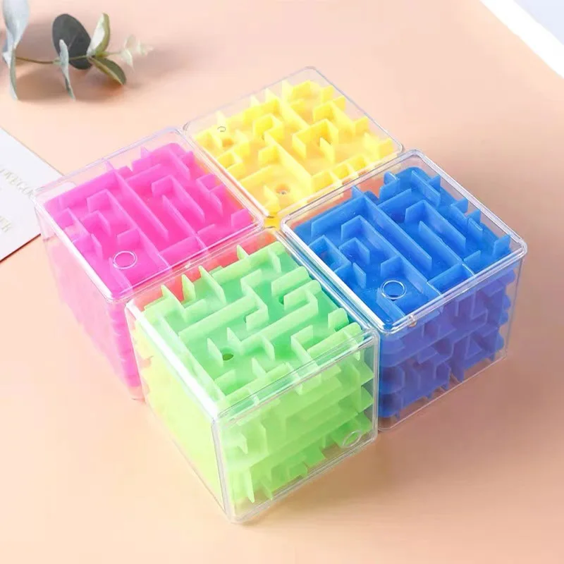 3D Labyrinth Marble Puzzle Maze Cube Brain Teasers For Kids And Adults Mind Games Iq Challenge Intelligence Toys