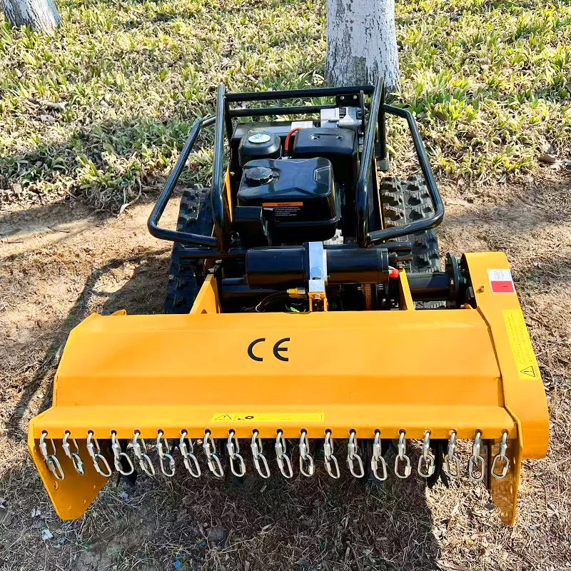 Customized Fuel- Electric Hybrid New Remote Control Flail Crawler Lawn Mower