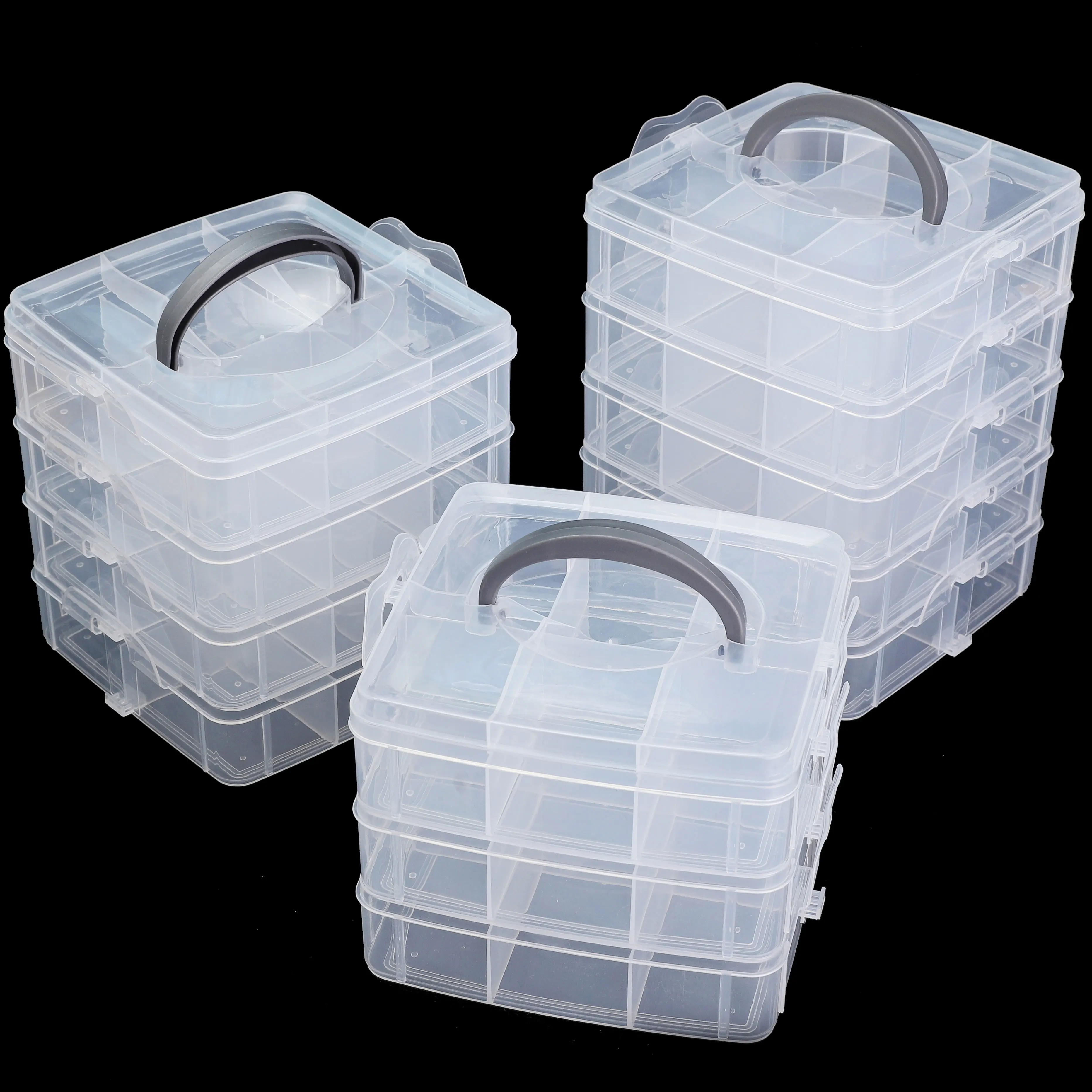 3/4/5 Layers Adjustable Clear Plastic Compartment Storage Box Jewelry Organizer Box for Beads Jewelry Accessories Fuse Beads