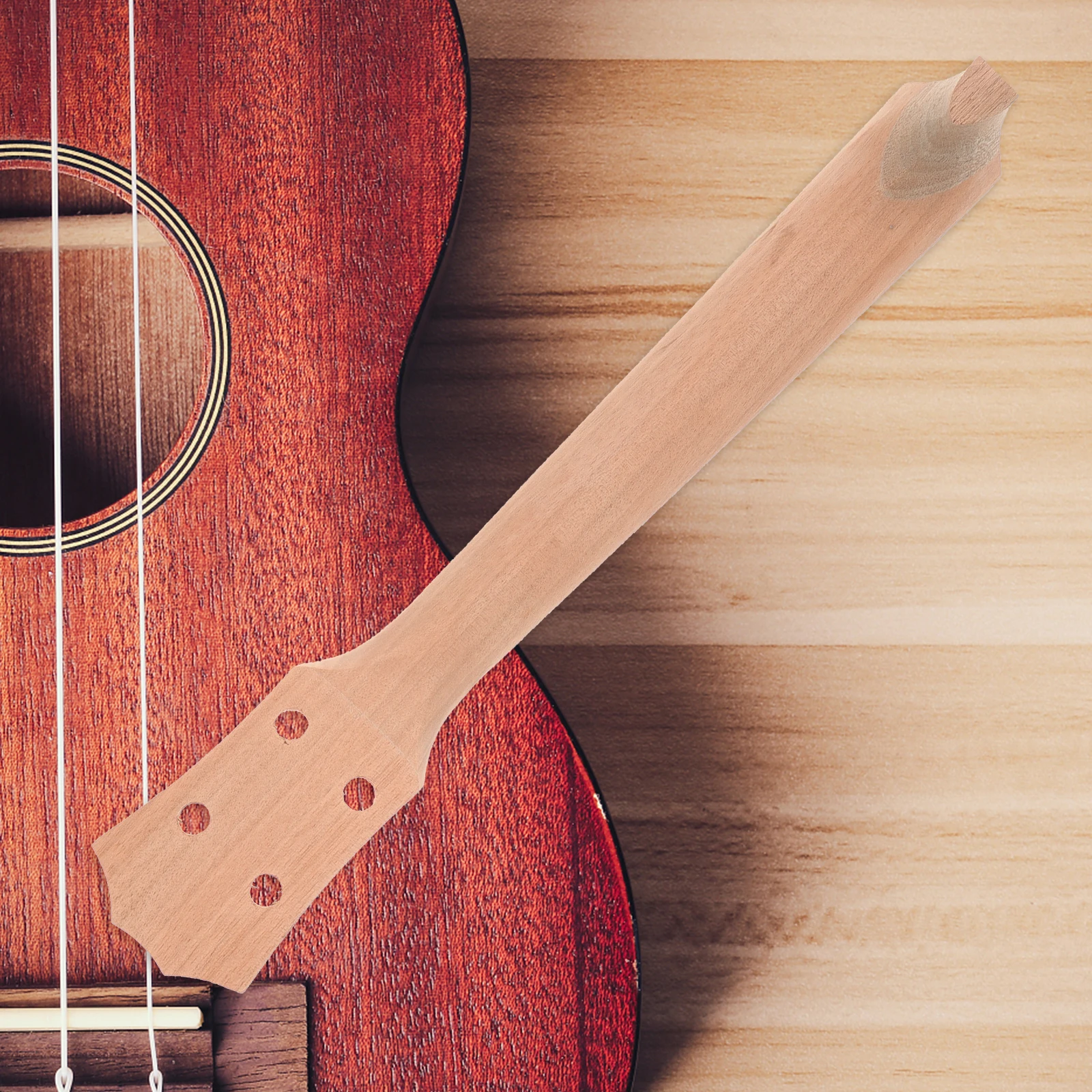 

Ukulele Neck Replacement Wooden DIY Parts Light Weight Safe Portable Natural Material Unfinished Accessories Classical Fiddle