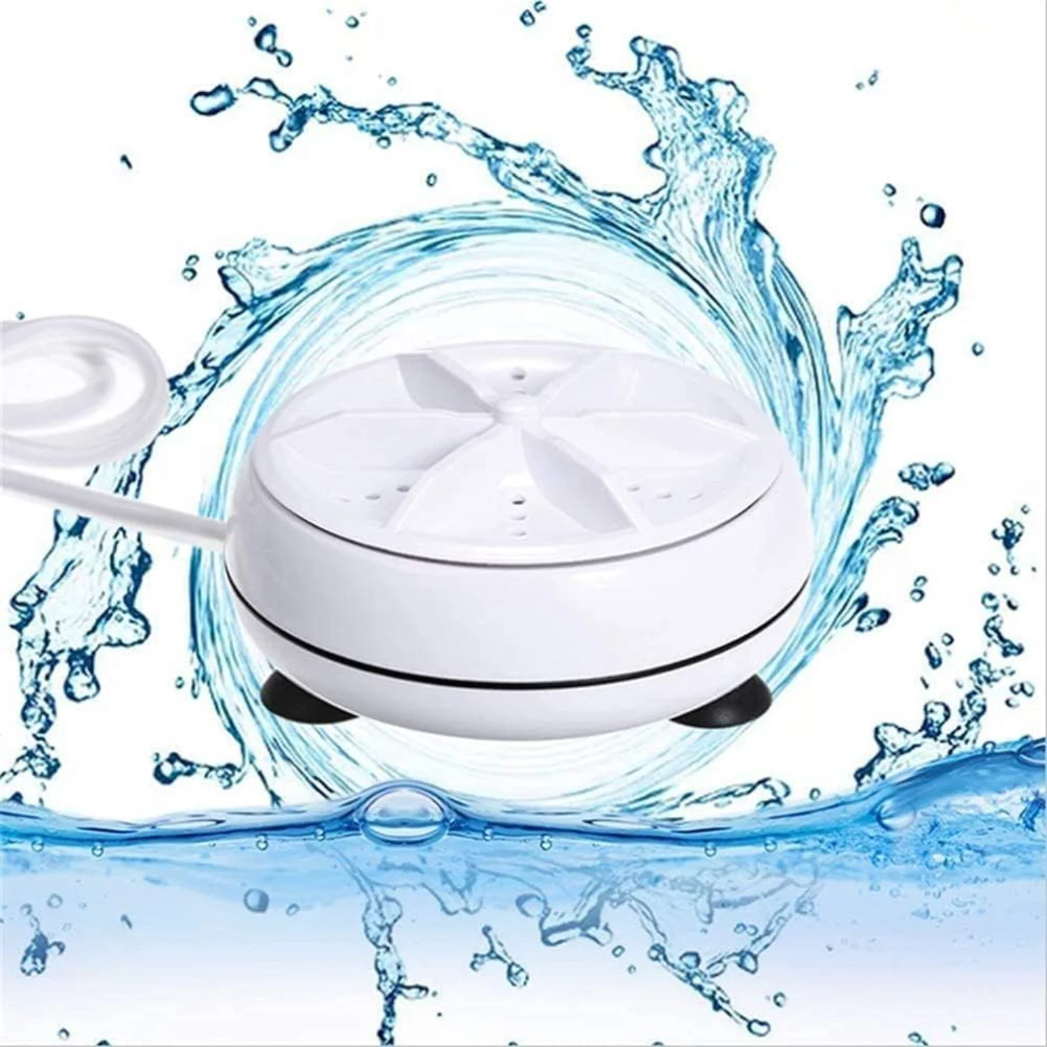 Portable Mini Washing Machine,3 In 1 Automatic Mini Washing Machine Ultrasonic Lightweight Turbo Washer With USB Cable,for Trave