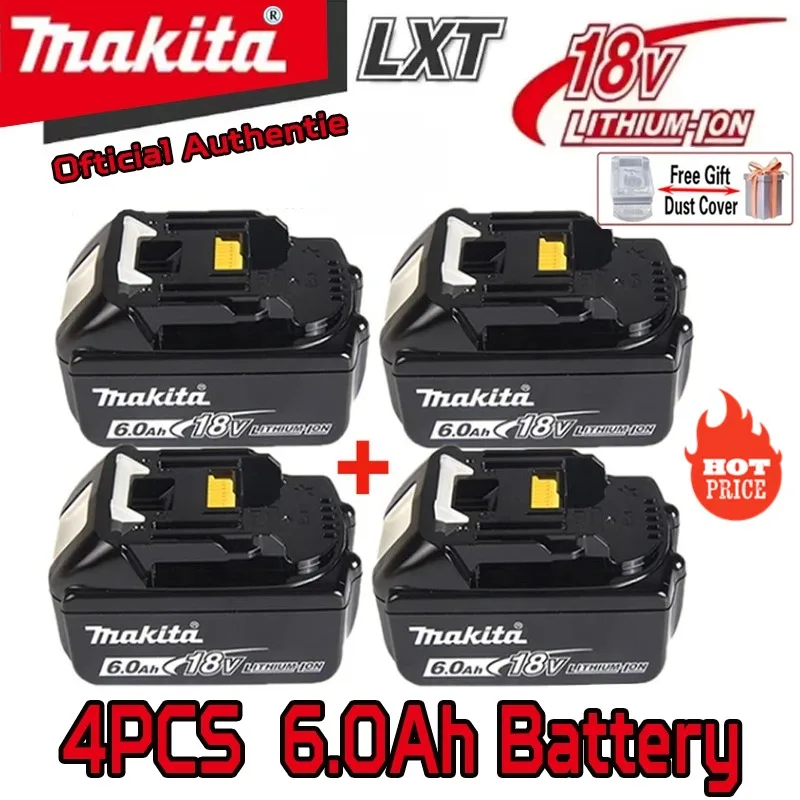 

BL1860 Makita 18V Battery 3Ah/5Ah/6Ah Rechargeable Power Tool Battery, Replaceable LED Lithium-ion BL1830 BL1840 L1850 LXT400