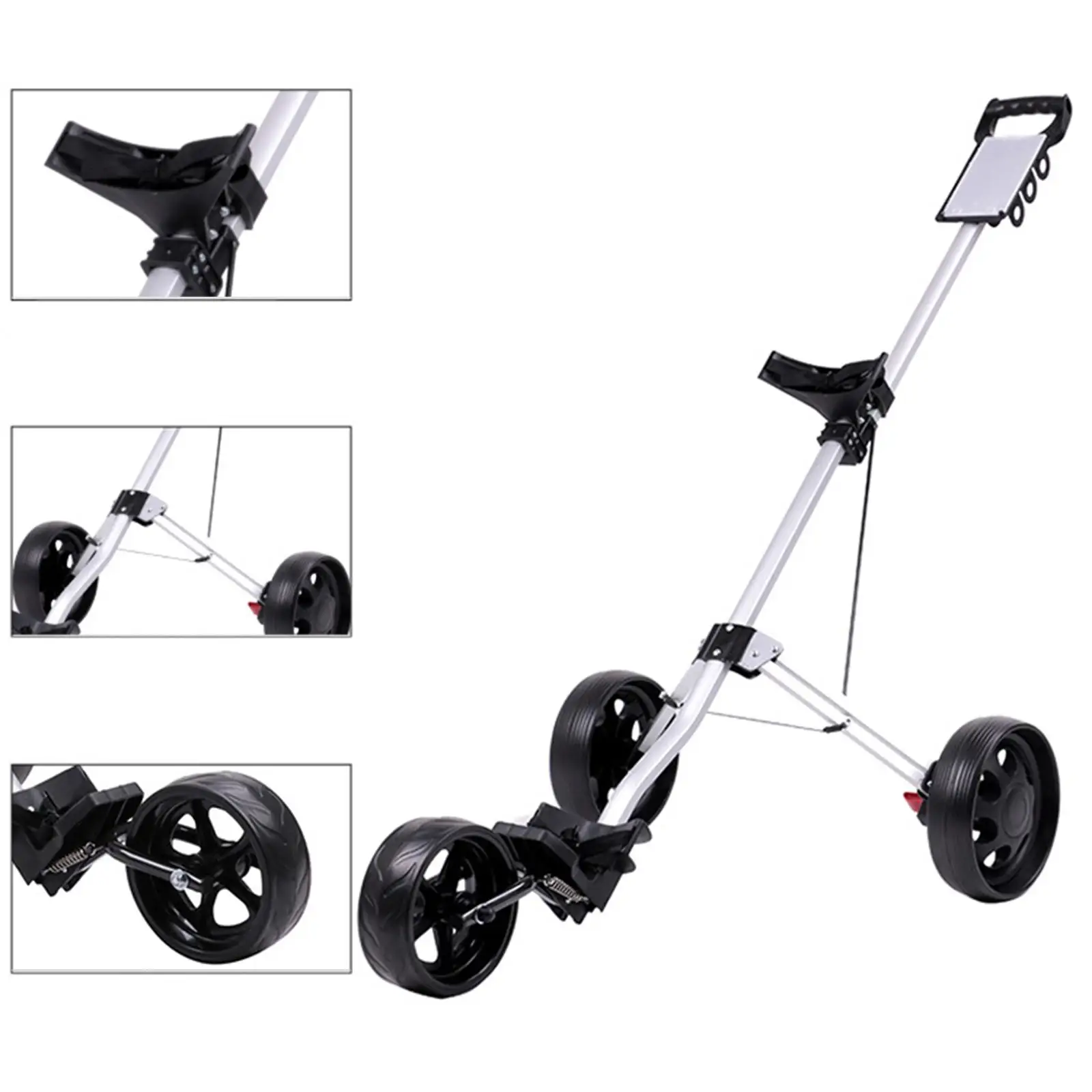 portable-three-wheeled-golf-push-pull-cart-scorecard-stand-foldable-rolling-caddy-bag-carrier-for-golf-accessories