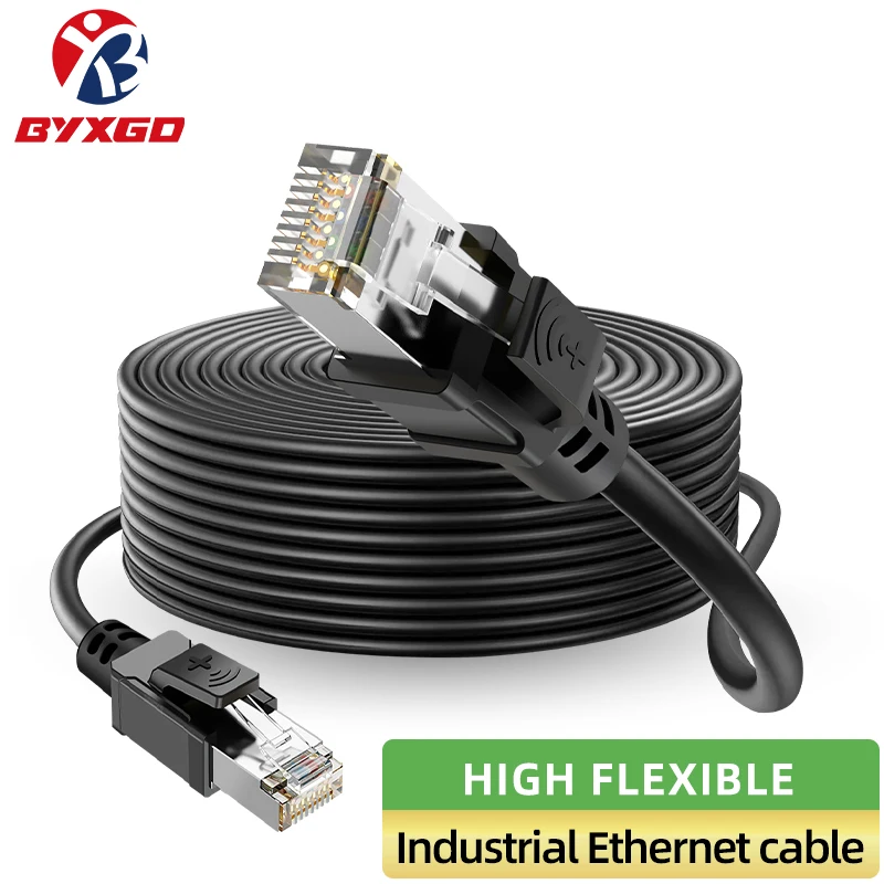 Double Shielded RJ45 Industrial Ethernet Cable 26AWG Flexible CAT5E STP Thick Network cable Support POE&PLC For PROFINET&Siemens
