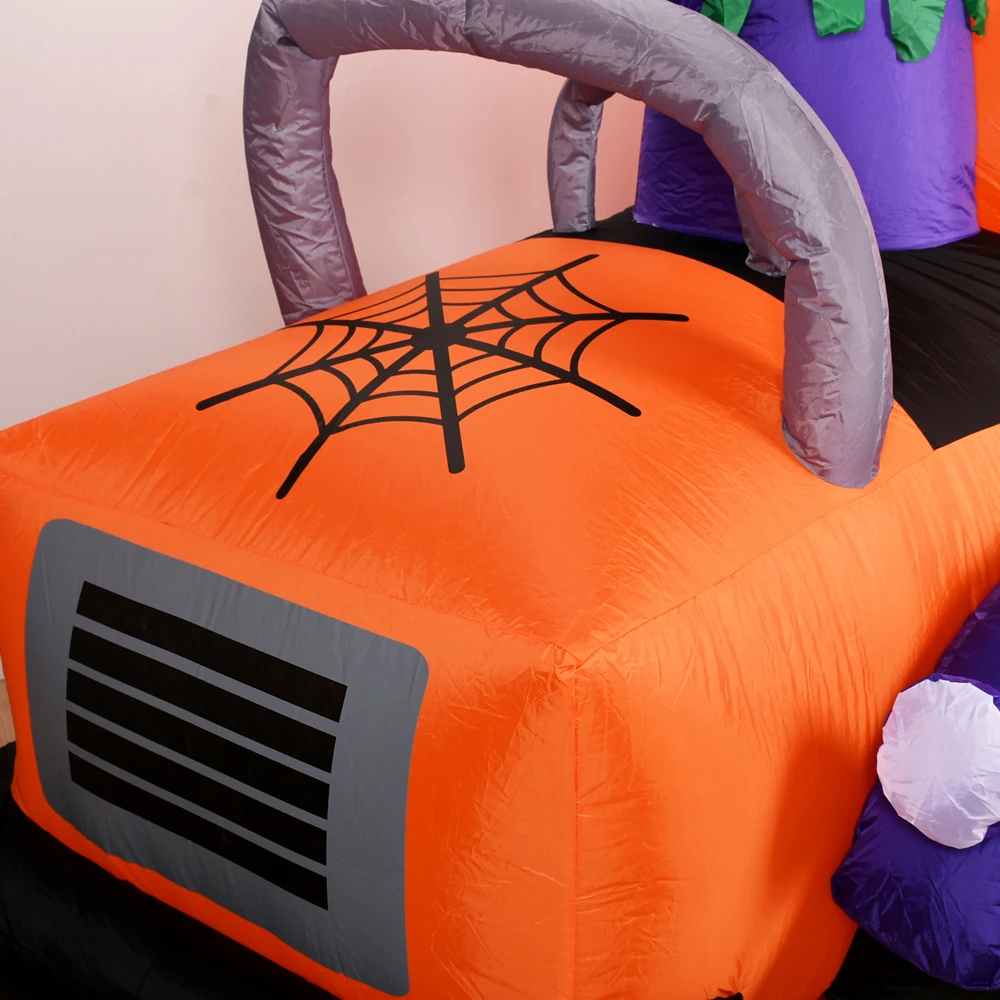 Camion gonflable géant d'halloween, Clown gonflable, conduite de voiture Pumkpin, LED intégrées pour cour extérieure, pelouse, décoration de fête de vacances