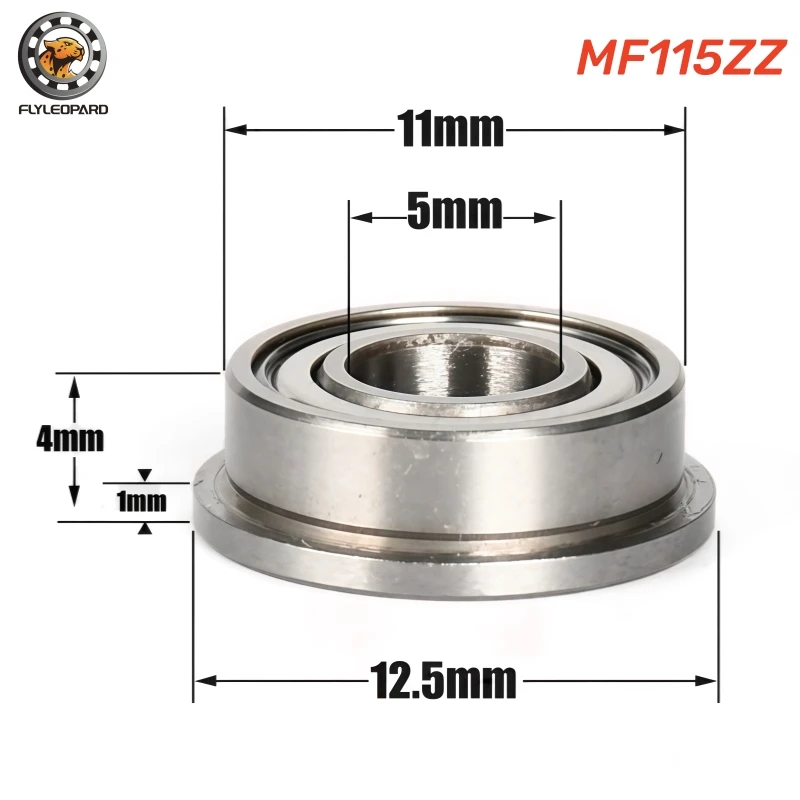 10pcs MF Series Miniature Flange Ball Bearing MF52ZZ MF63ZZ MF74ZZ MF83ZZ MF84ZZ MF128ZZ MF115ZZ MF105ZZ MF95ZZ High Precision