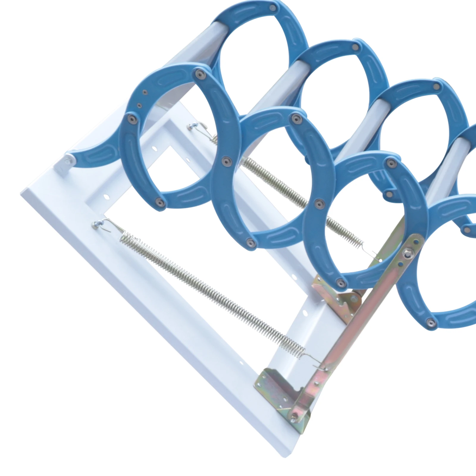 Wall-Mounted Retractable Attic Ladder, S-Shaped Design, Space-Saving, 881.85 lbs Load Capacity, Non-Slip Steps, Easy to Install