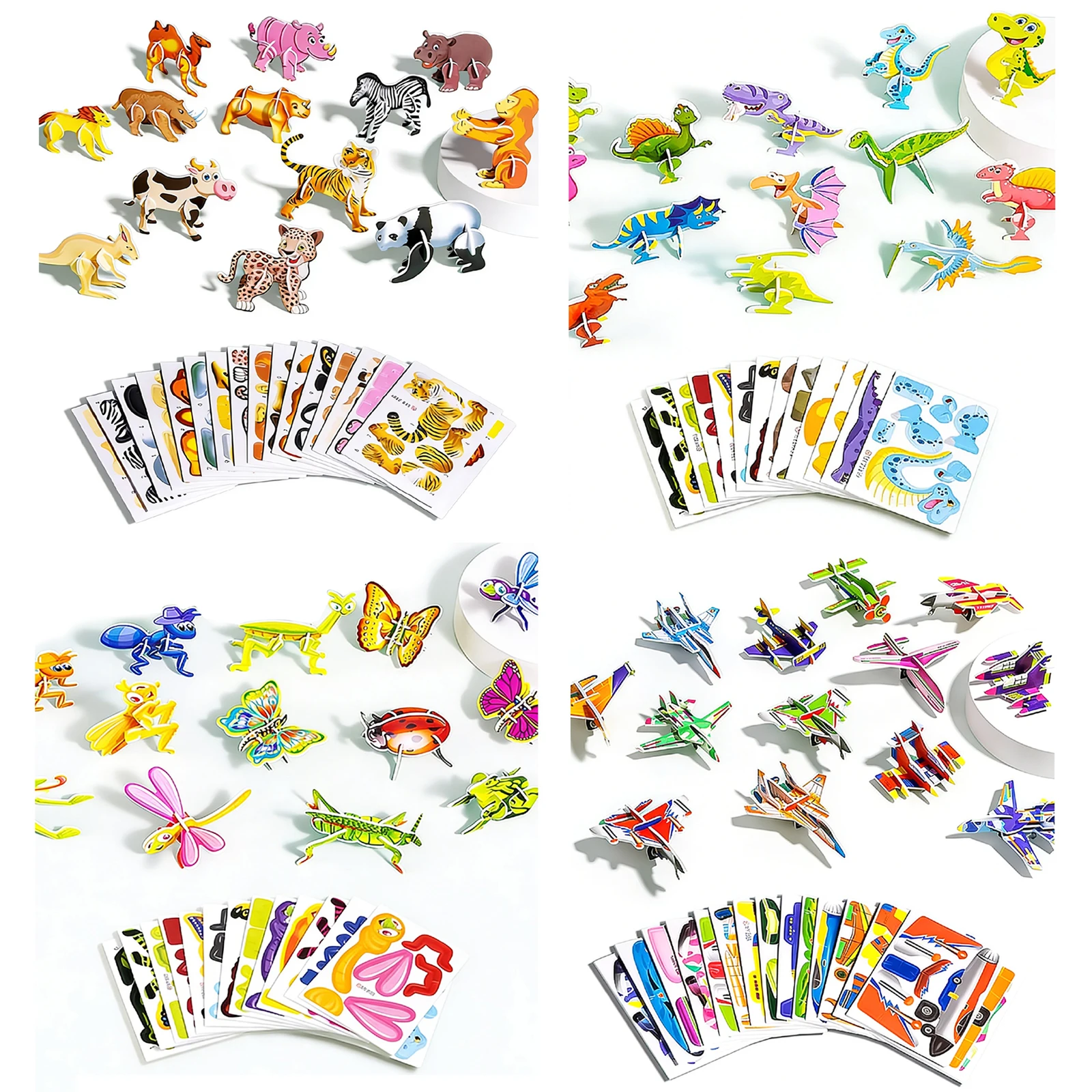 

Educational 3D Cartoon Puzzle Fun Learning Toy 3D Cartoon Jigsaw Puzzle for Toddlers Boys Girls Children Birthday Gift