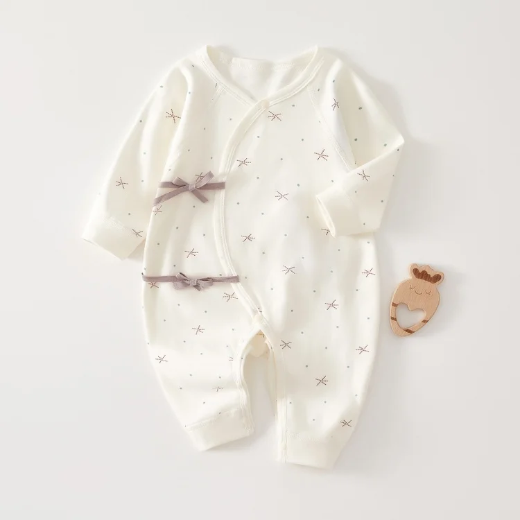 0-6M Infant Baby Jumpsuit Sleepwear Cotton Soft Breathable Newborn Romper Star Moon Print Unisex Baby Pajamas Playsuits