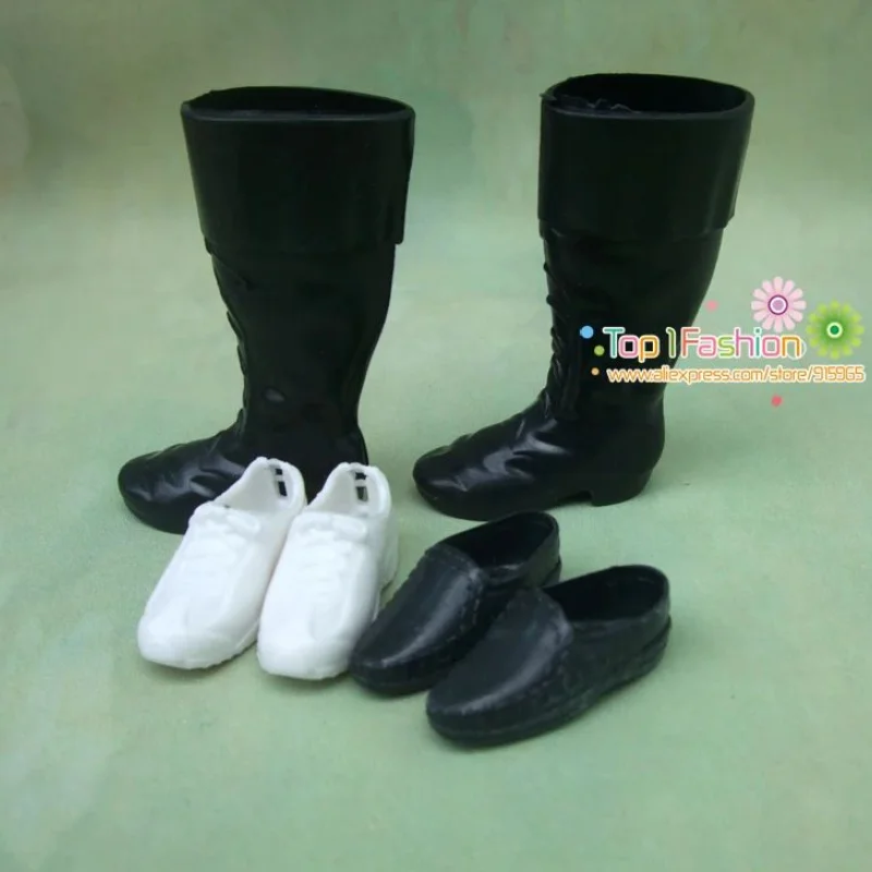 3pair/lot Boots Shoes for Barbie Doll Boy Friend Ken Doll Shoes