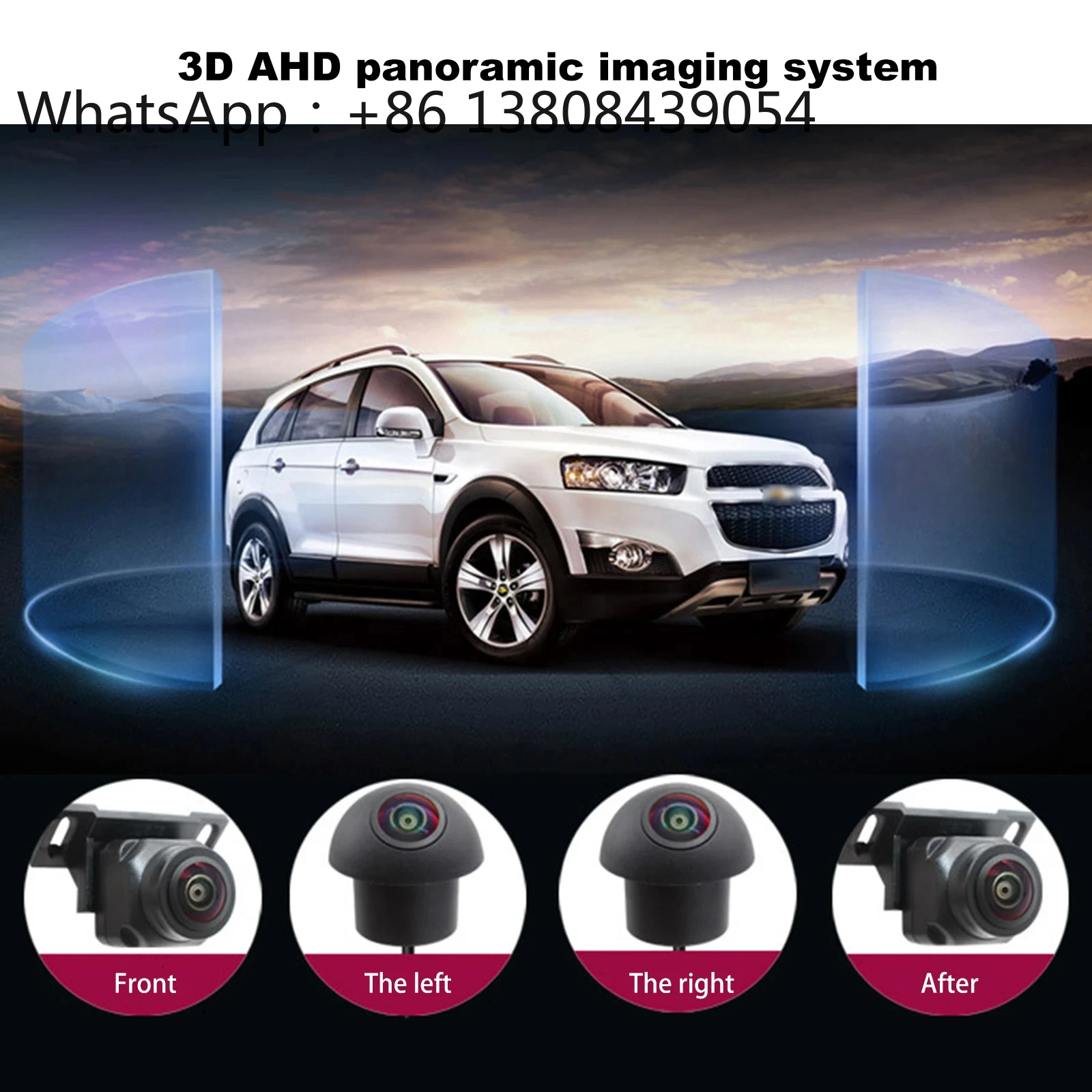 360 Vehicle Camera Panoramic Surround View 1080P AHD Right+Left+Front+Rear View Camera System of Android Auto Radio Night Vision