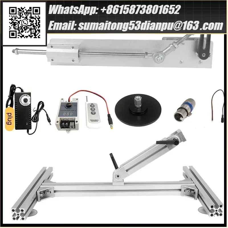Remote Control Adjustable Telescopic Linear Actuator 6-20cm Stroke 230rpm with Stand Suction Cup 3XLR Connector Power Controller