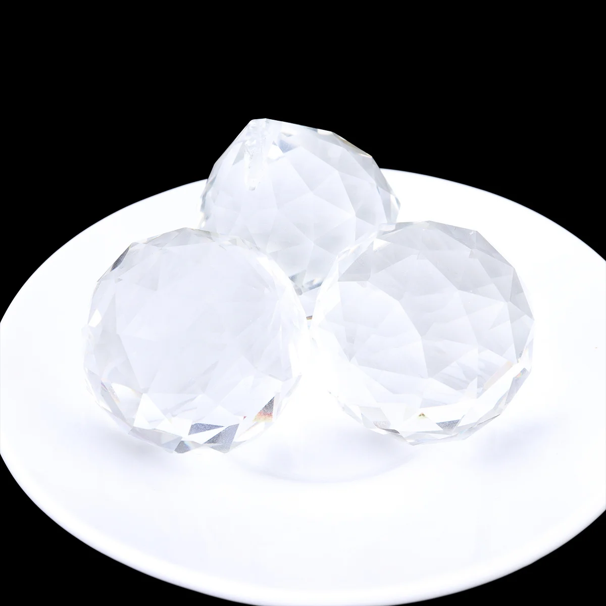 

6Pcs Crystal Ball Pendants Clear Quality Hanging Decoration Chandelier Curtain Feng Shui Prisms Rainbow Lighting