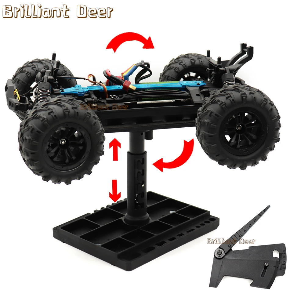 Universal RC Car Repair Stand for 1/8 1/10 1/14 1/16 Adjustable 360°Rotation Off-Road Monster Truck Crawler Accessory