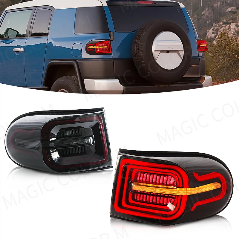 

For Toyota FJ Cruiser 2007-2017 Tail Lights Car LED Rear Running Light Brake Lamp Dynamic Turn Signal Stop Warning Reflector