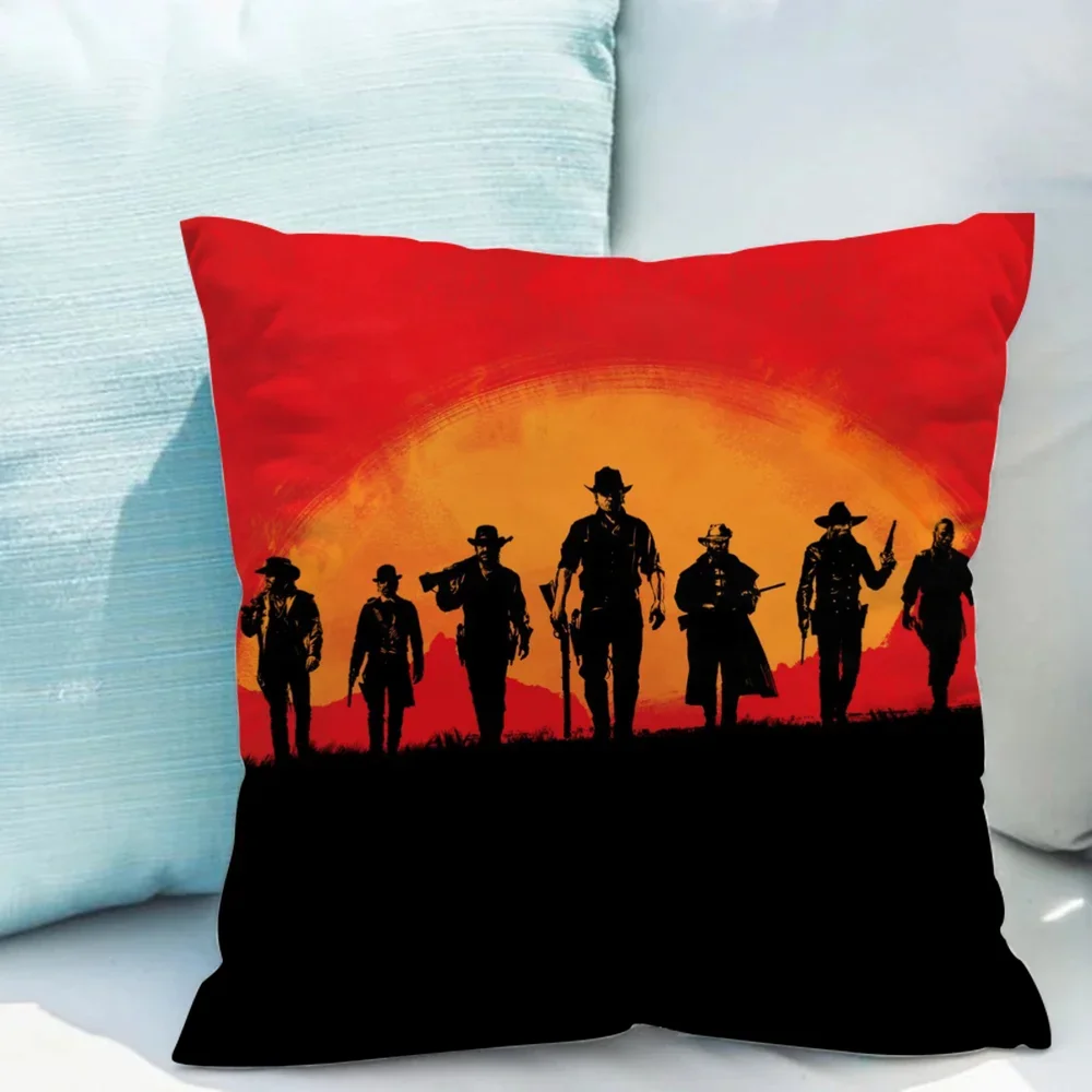 

R-Red Dead Redemption Body Pillow Cover 45x45 Decorative Pillows for Sofa Pillowcase Short Plush Pillowcases 40x40 Chair Cushion