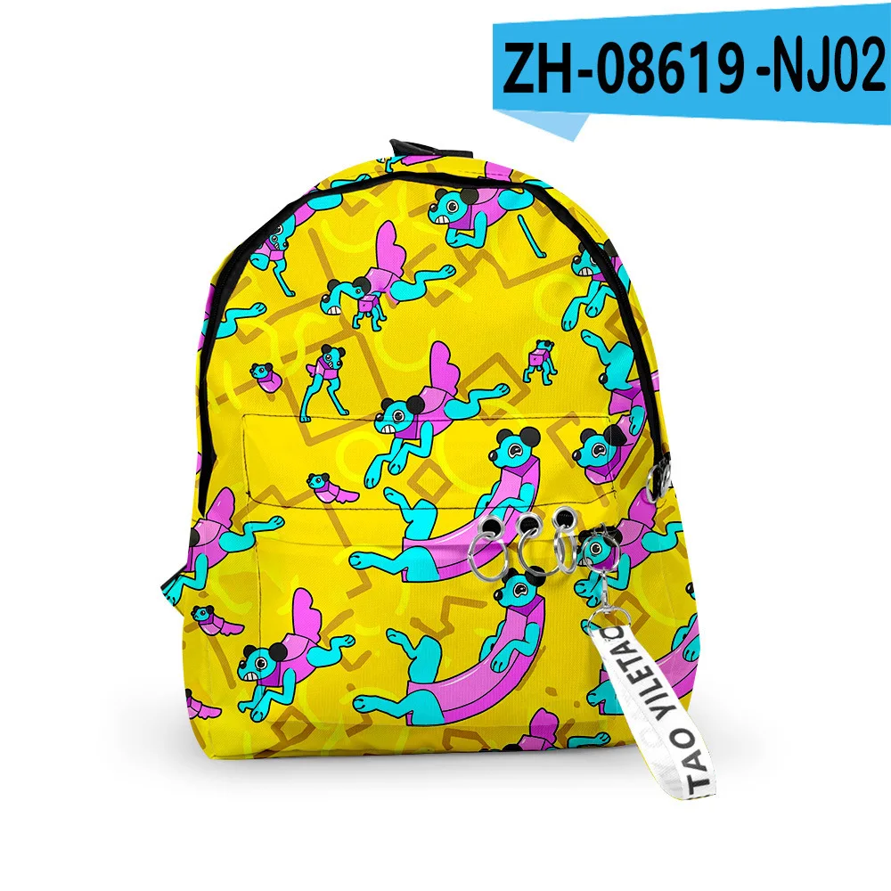 Popular Youthful Harajuku Wobbledogs School Bags Notebook Backpacks 3D Print Oxford Waterproof Key Chain Small Travel Bags
