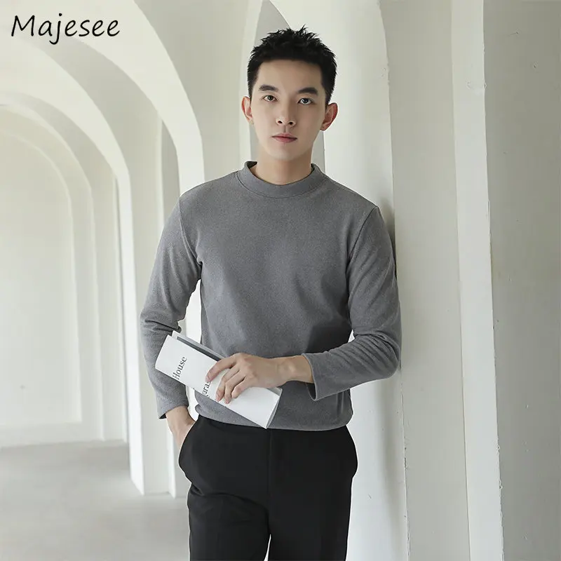 Men Thermal Tops Home Handsome Basic Fashion O-neck Casual Ins Korean Stylish Minimalist Clothing Winter New Arrival  Popular