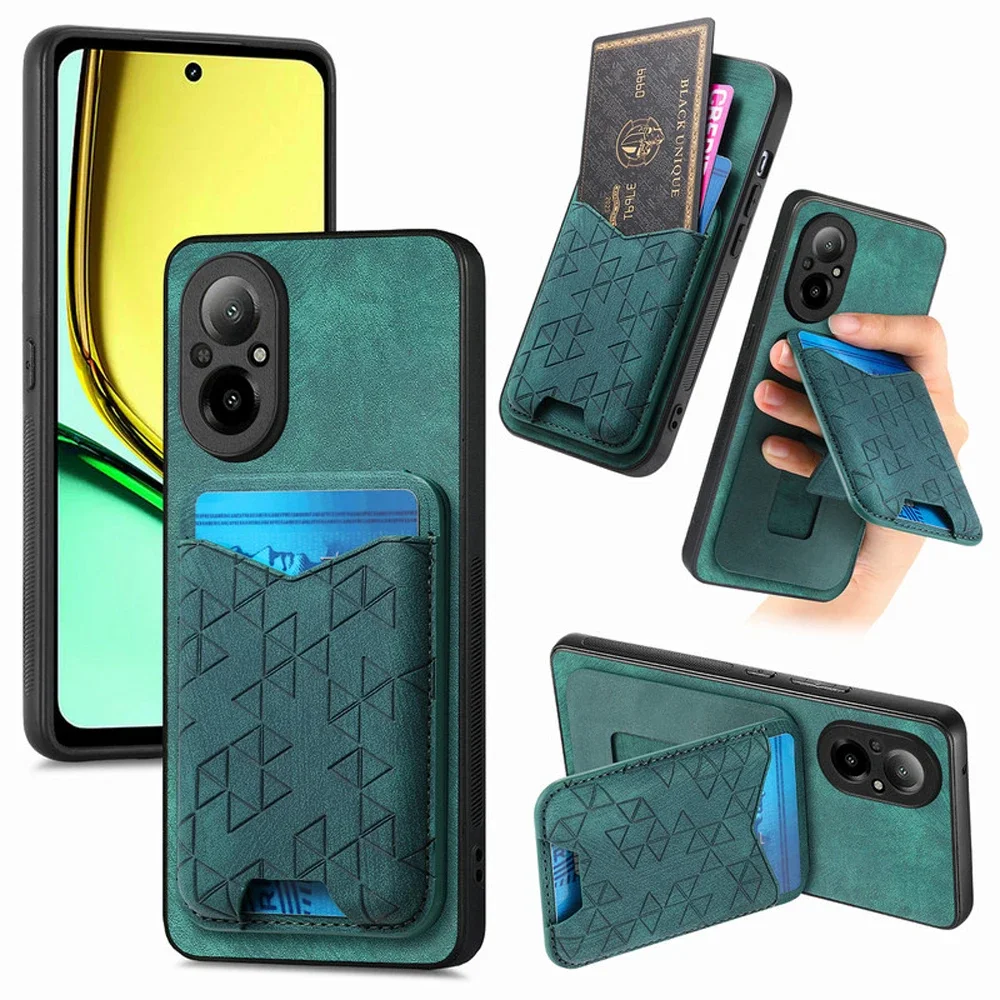 Realme 13 12 11 10 9 Pro Plus 5G 4G Luxury Case For OPPO Realme 12 Plus Leather Card Back Cover Realmi 9i 10 13 11 P1 Pro Funda