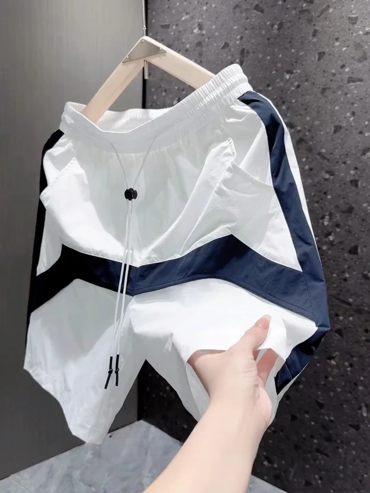 

Мужские повседневные шорты с эластичным поясом для активного отдыха, летние, дышащие, удобные, легкие, с пятью карманами