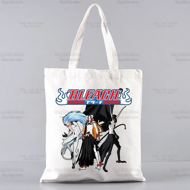 Bleach Anime Canvas Shopping Bag, Kurosaki Itachi, Bolsa de Ombro Japonesa, Bolsa Faculdade de Grande Capacidade, Shopper Bags