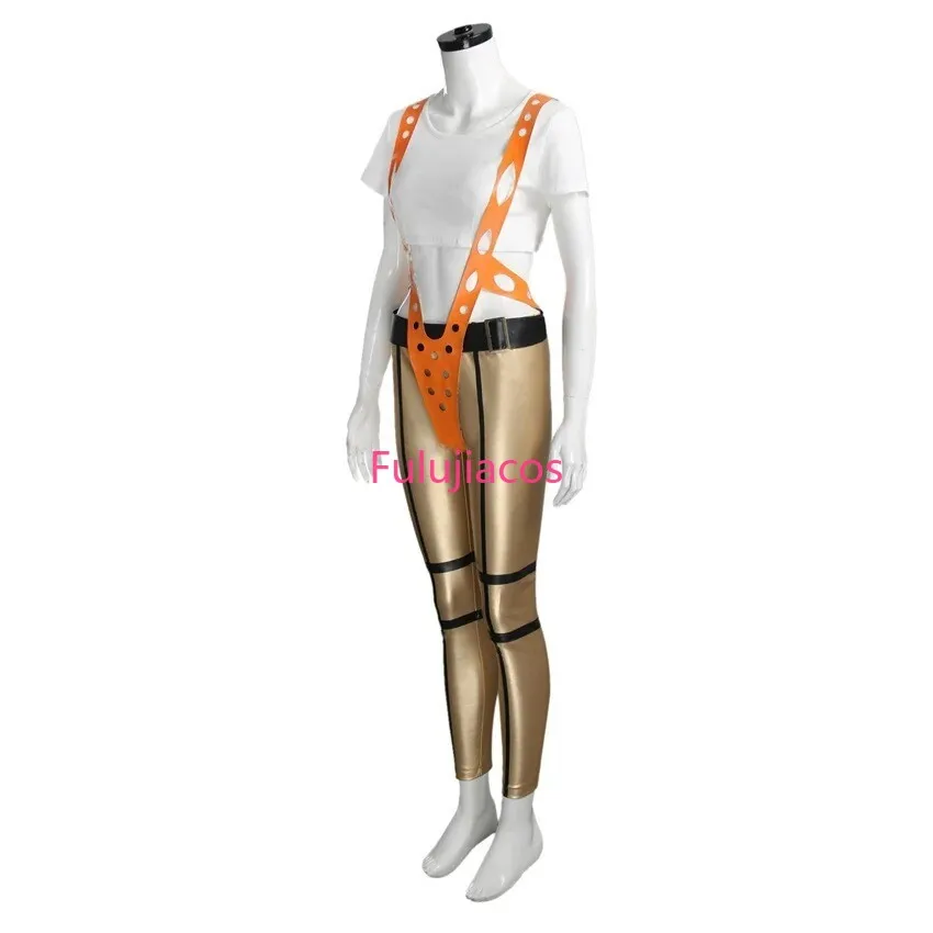 

Fulujiacos Leeloo Cosplay Costume Pants Short T-Shirt Full Set