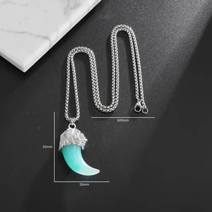 Prädiente Collana Con te di lupo in Cuckold di Buffalo und Leone Con Ciondolo Gioelli Punk aus Uomo in Pietra, Collana Con Bestia Indiana 12 Hauptverkäufe Buzios für Halsketten - №11