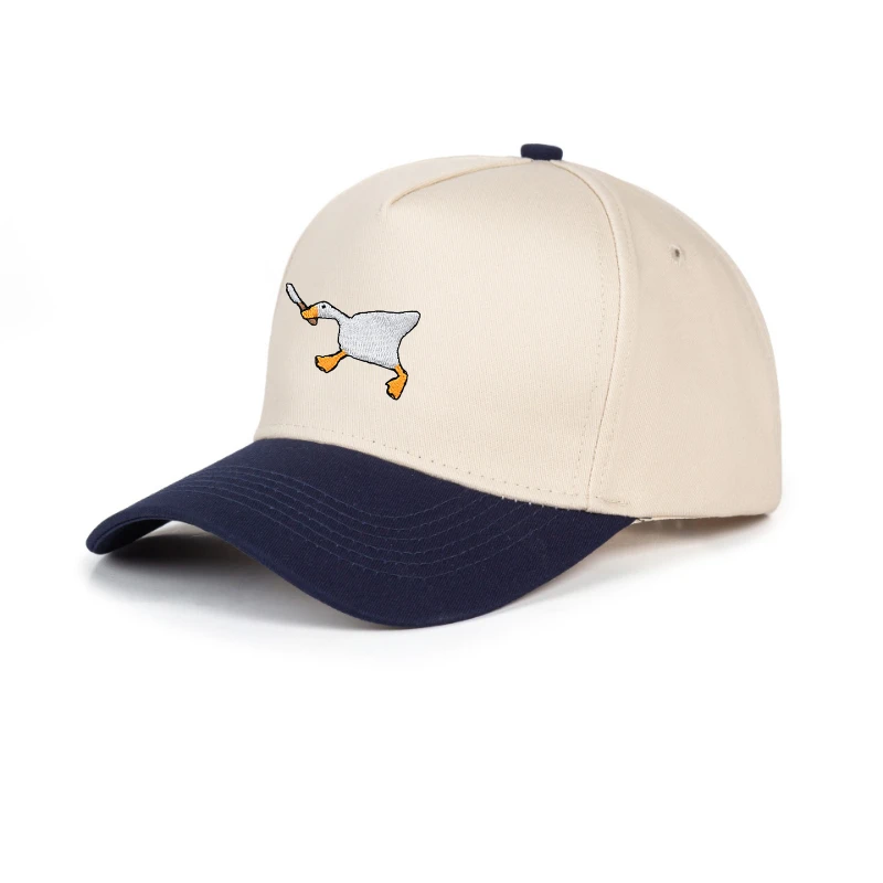 Geborduurde baseballpet met ganzenpatroon voor dames en heren, casual en modieuze eendenbekpet in stadsstijl
