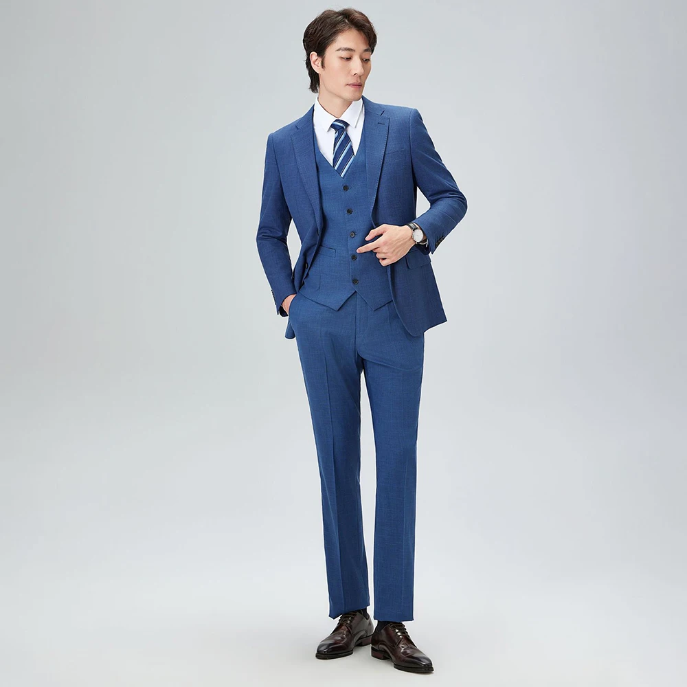 

3 Piece Suit Men Regular Fit Elegant Long Sleeve Casual Daily Mens Suits 3 Piece Single-Breasted