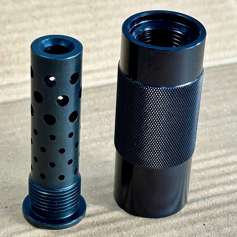 

Precision CNC Machining Components Black Oxide Treated Steel Cylindrical Parts with Knurling & Drilling
