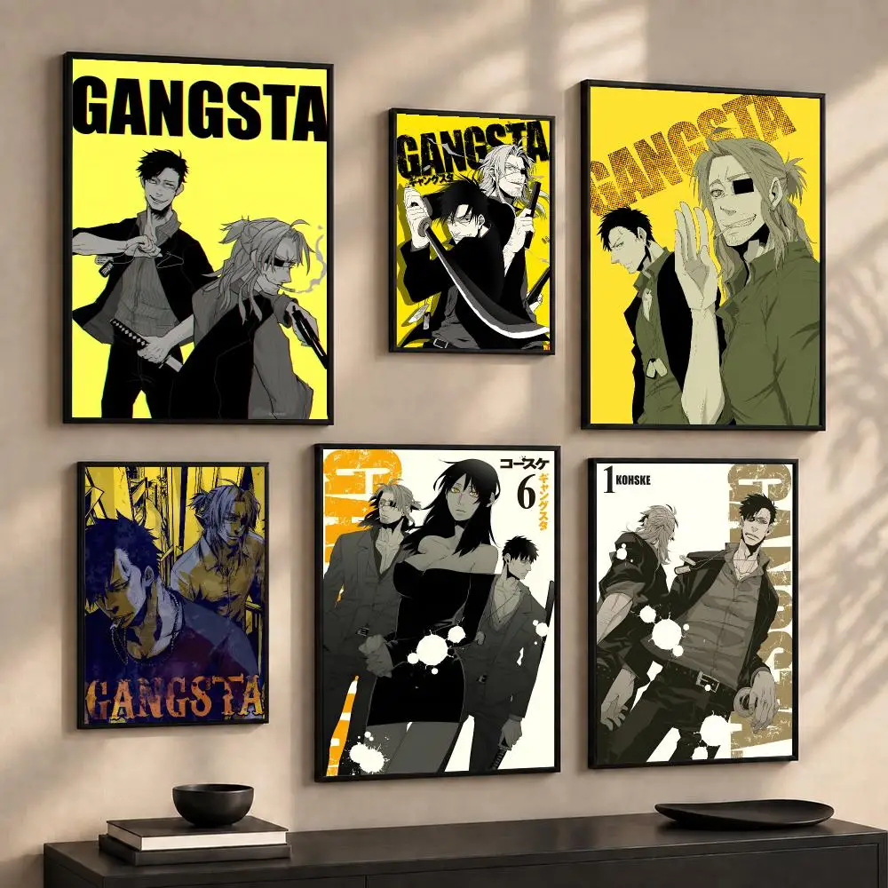 Comic G-Gangsta Painting Calligraphy Canvas Wall Art Prints for Living Room Bedroom Home Decor Gift