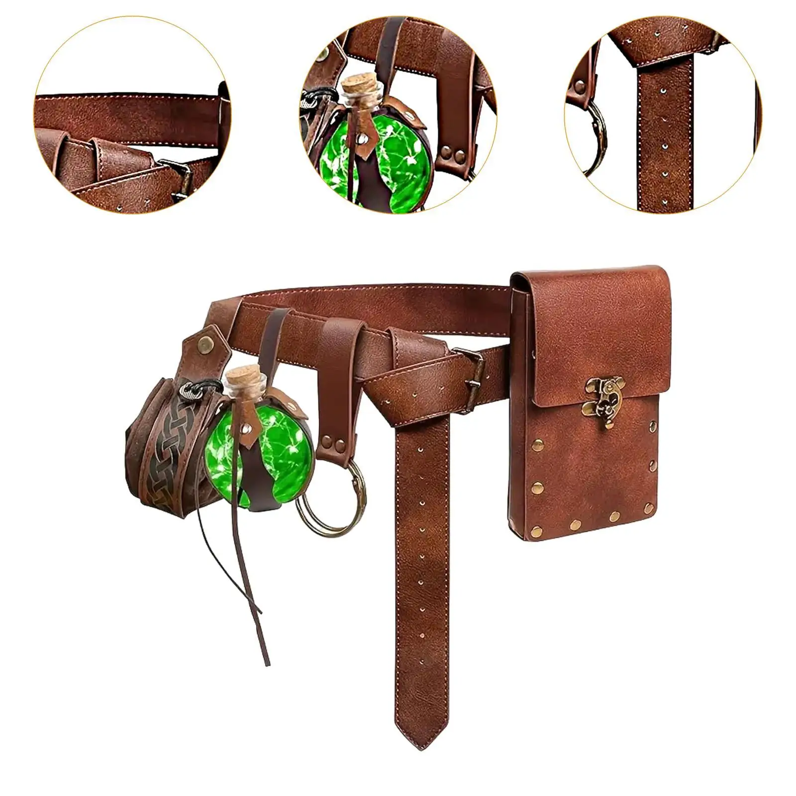 Bolsa de cinto medieval medieval exclusiva multifuncional casual bolsa de cintura para festival de halloween fantasia de viagem renascentista