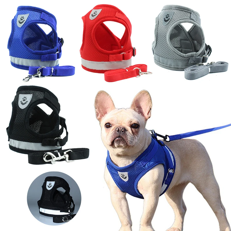 

Reflective Cat Harness Breathable Cat Dog Harness and Leash Set Adjustable Puppy Dogs Vest Dog Accessories for Small Dogs