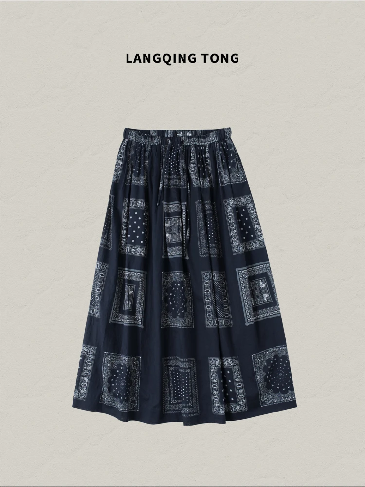 

Легкая хлопковая летняя юбка миди А-силуэта с цветочным принтом Beibei для женщин, повседневная, со средней талией, свободного кроя, из чистого хлопка