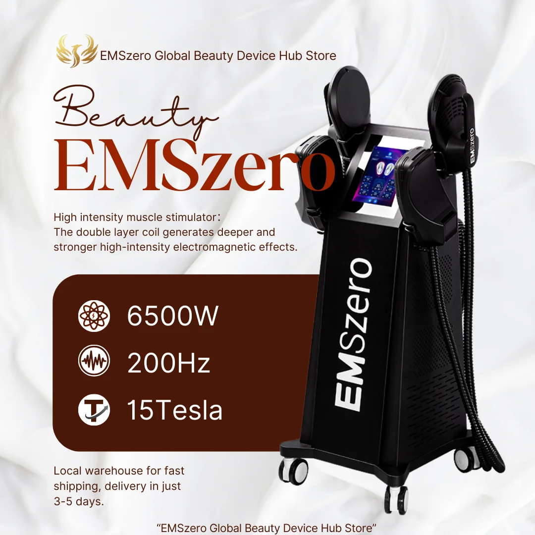 EMSZERO-Machine Amincissante RF 6500W, 15 Positions, EMS Hiemt, Sculpture du Corps, Électrique, Épaississeur de Muscles, Équipement de Salon