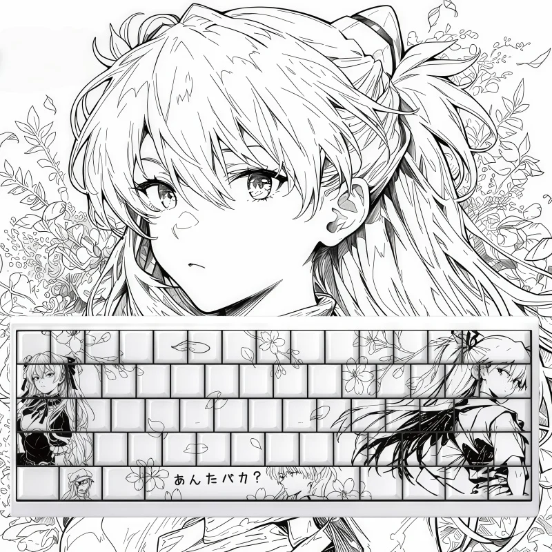 

Периферийные устройства в стиле аниме, аниме, боковая резка, высокая красота, материал PBT, вишня, высокая линия, чертежный стиль, 73/98, ключ, пятисторонняя сублимация