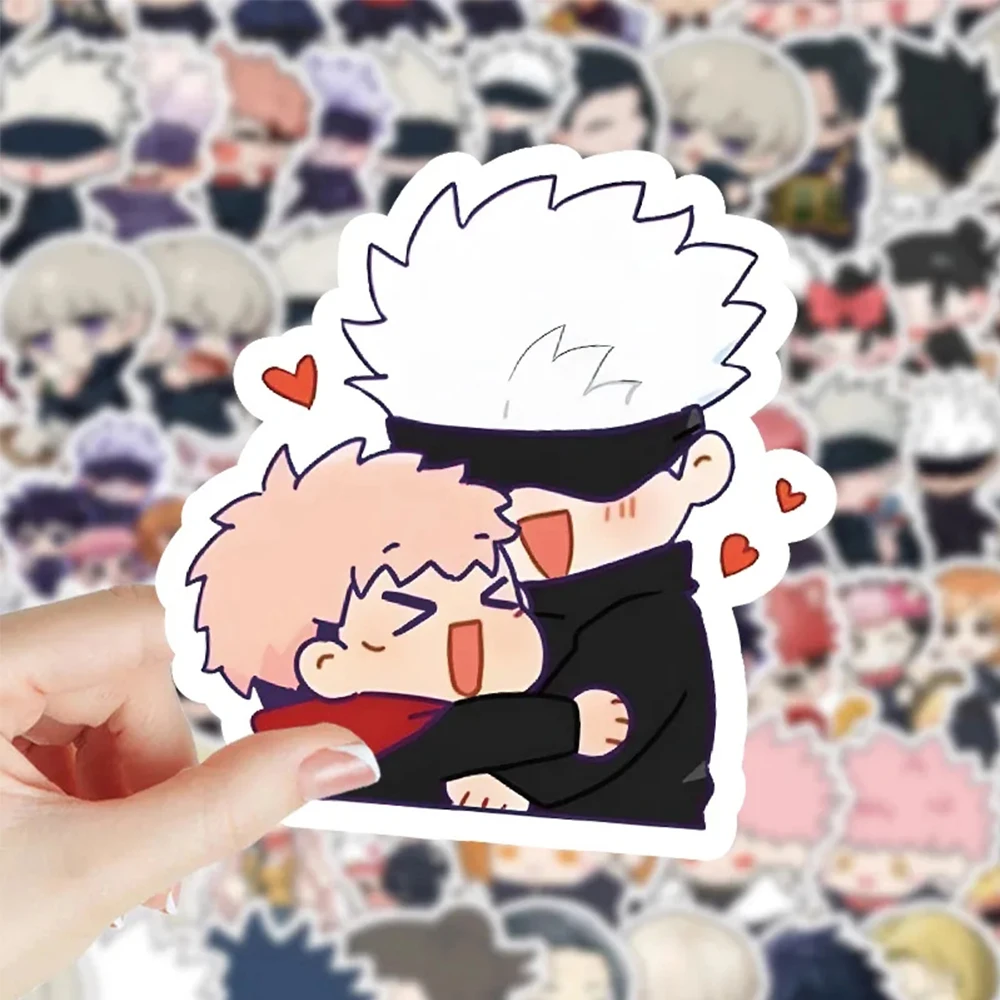 10/30/60 pz carino Anime Jujutsu Kaisen adesivi Kawaii Satoru Gojo Itadori Yuji Cartoon Sticker cassa del telefono Laptop valigia decalcomanie