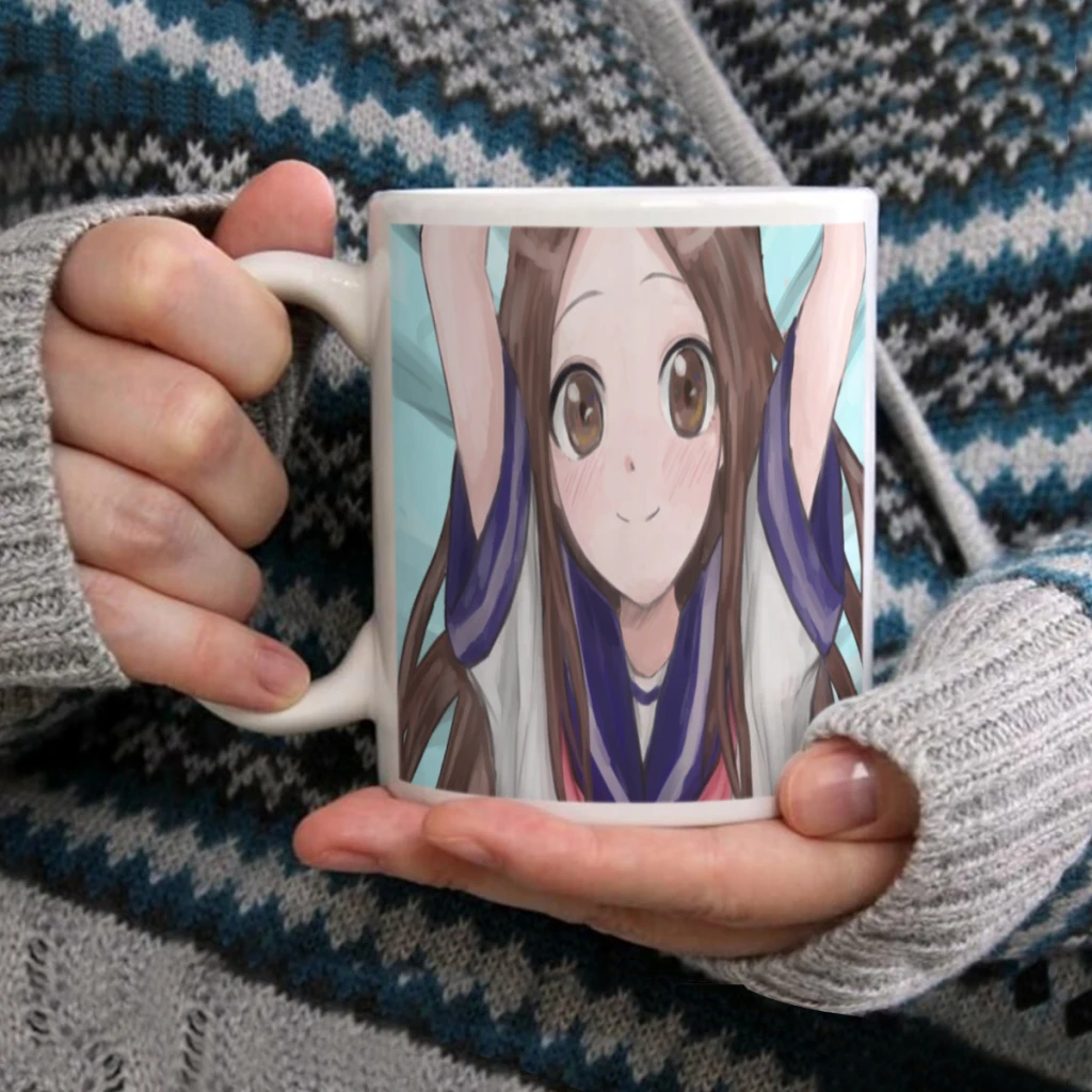 Anime Teasing Master Takagi-san Ceramic Cup Coffee Oatmeal Breakfast Cup Creative Personality Mug