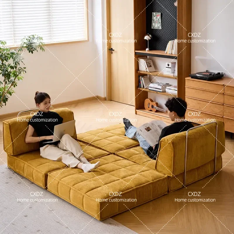 Modular Corduroy Sofa Bed Free Combination Fabric Furniture for Living Room Small Apartment Cross Border Special