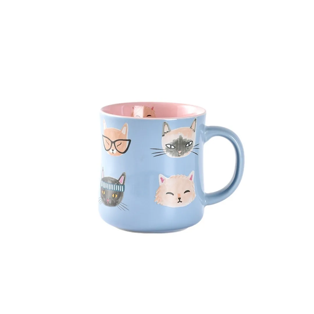 Cartoon mug high appearance level ceramic cup minority cute fun girl coffee cup couple water cup