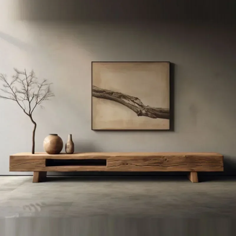 

Ji Ji Feng Living Room Simple TV Cabinet Home Living Room Floor Retro Low Cabinet