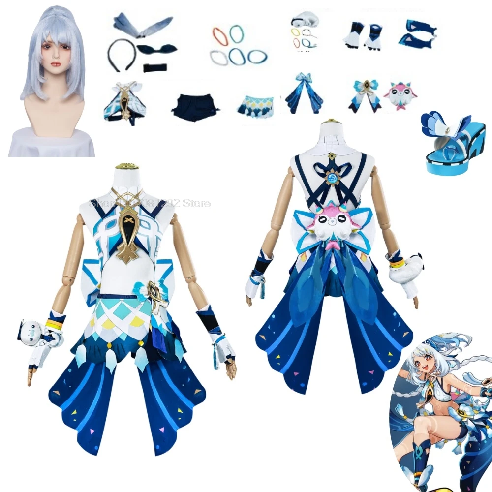 

Mualani Cosplay Game Genshinimpact Mualani Cosplay Costume Dress Wig Anime Role Play Carnival Party Suits shoes