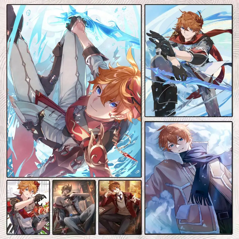 

Poster Sticker Self Adhesive For Office Home Movie Theater Wall Art Decor Fancy Gift Tartaglia Game Genshin