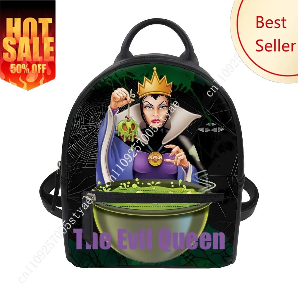 

The Evil Queen Backpack Disney Cartoon Decorate Leather Bags Design Your Photo Logo Text Party Holiday Custom Gifts