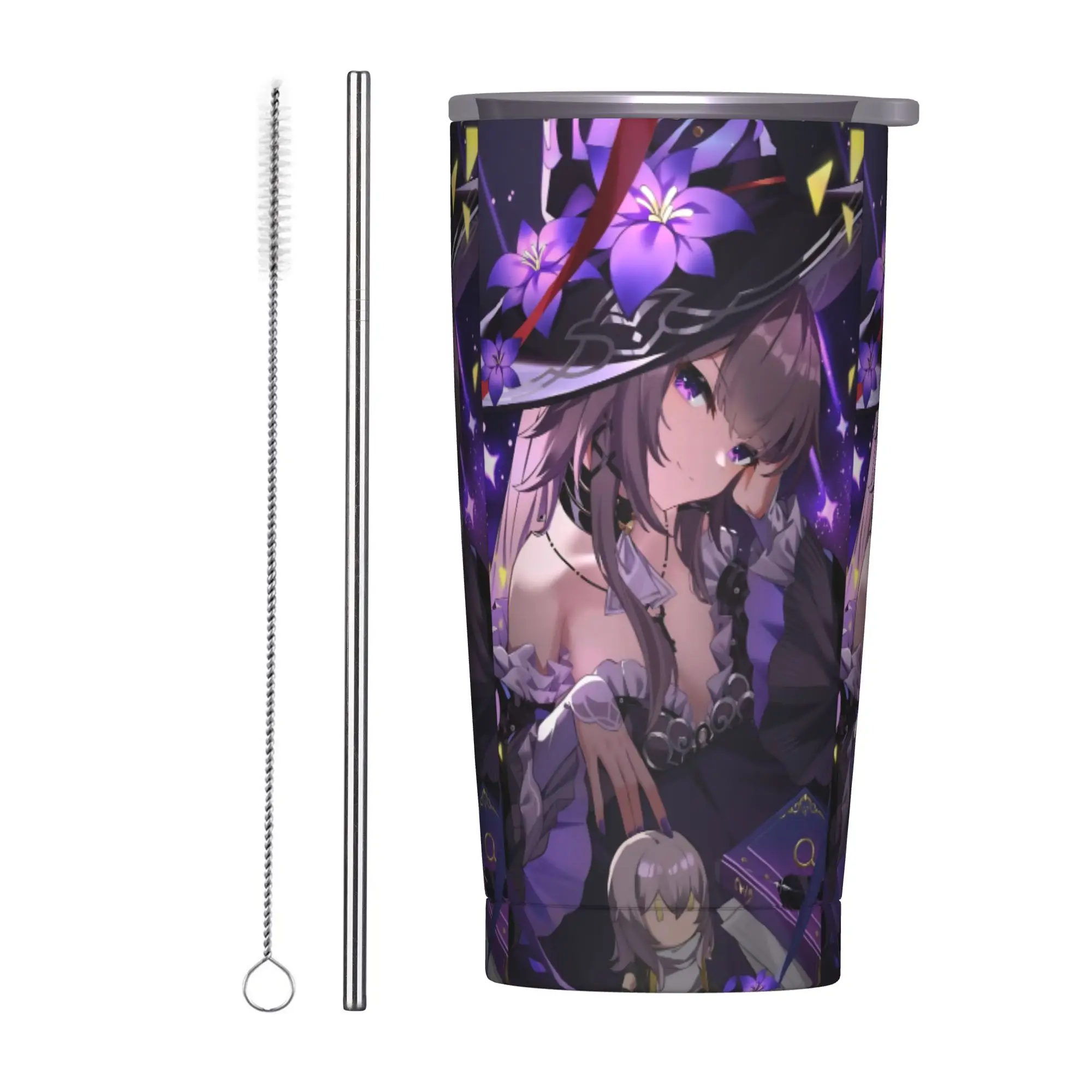 Herta Tumbler Vacuum Insulated Honkai Anime Thermal Cup Vacuum Flask Office Home Mugs Hot Cold Drink, 20oz