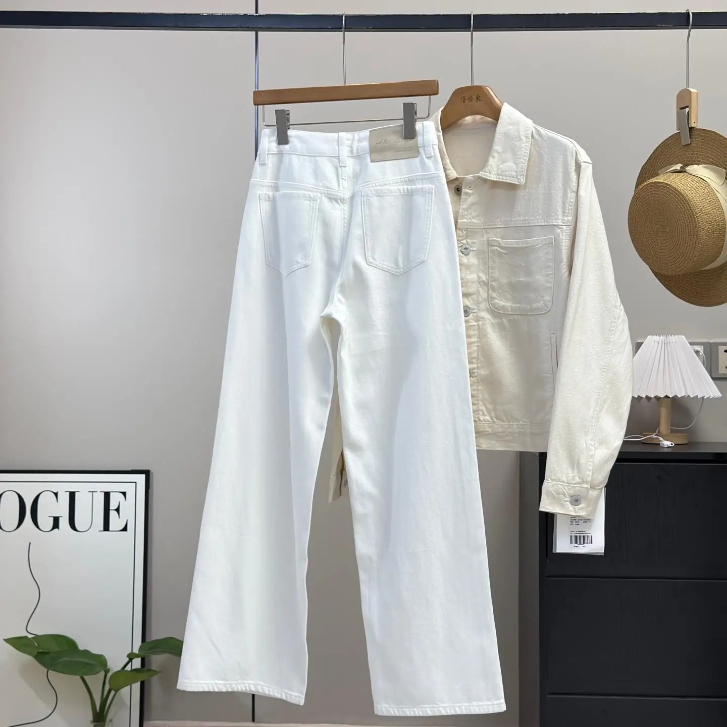 Comfortable Cotton Straight Leg Jeans Floor-Length Pants High Waist Zipper Closure Loose Fit Versatile Texture for Women