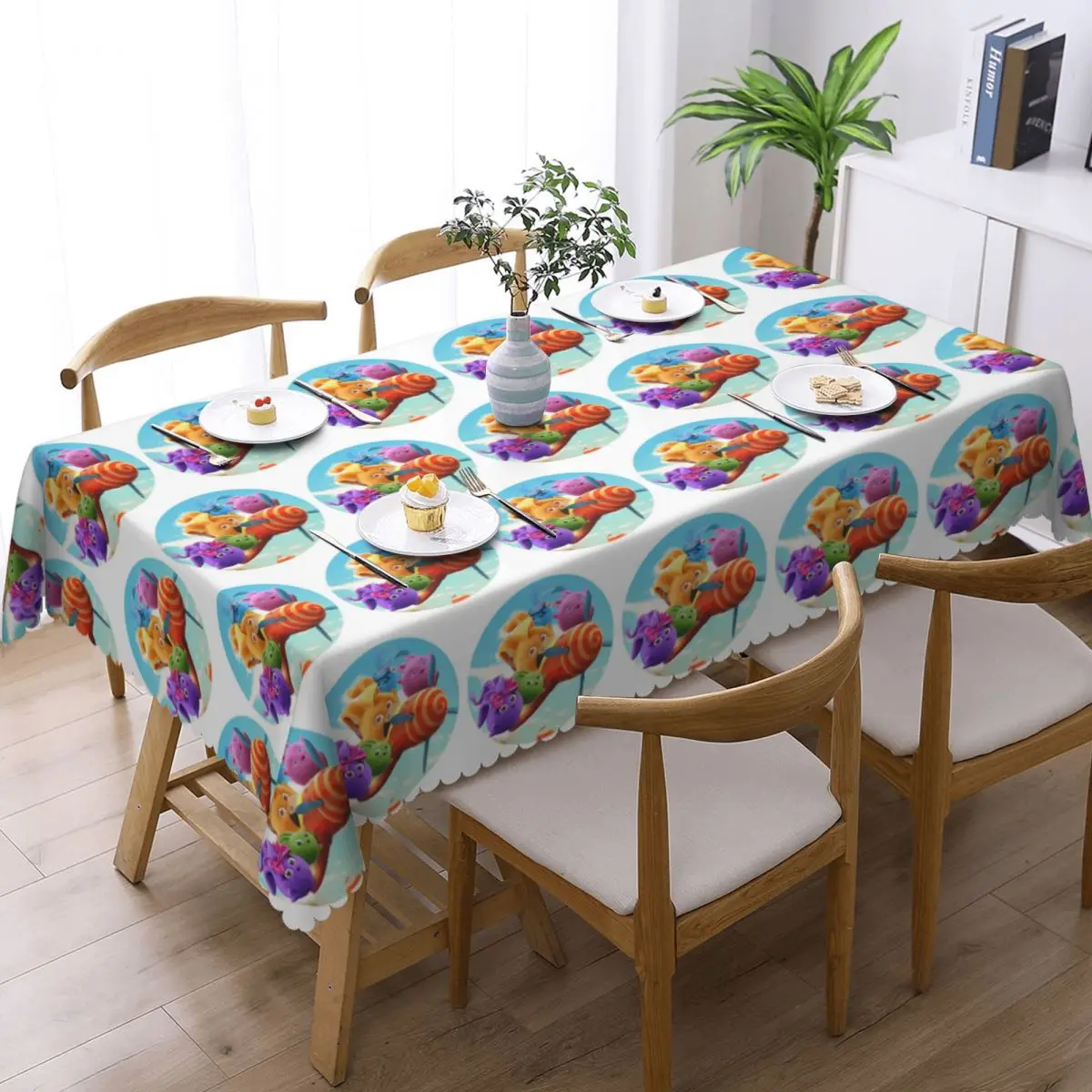 Sunny Bunnies Anime Cartoon Tablecloth Restaurant Kitchen Rectangular Tablecloth Festival Tablecloth Outdoor Dining Table Cover